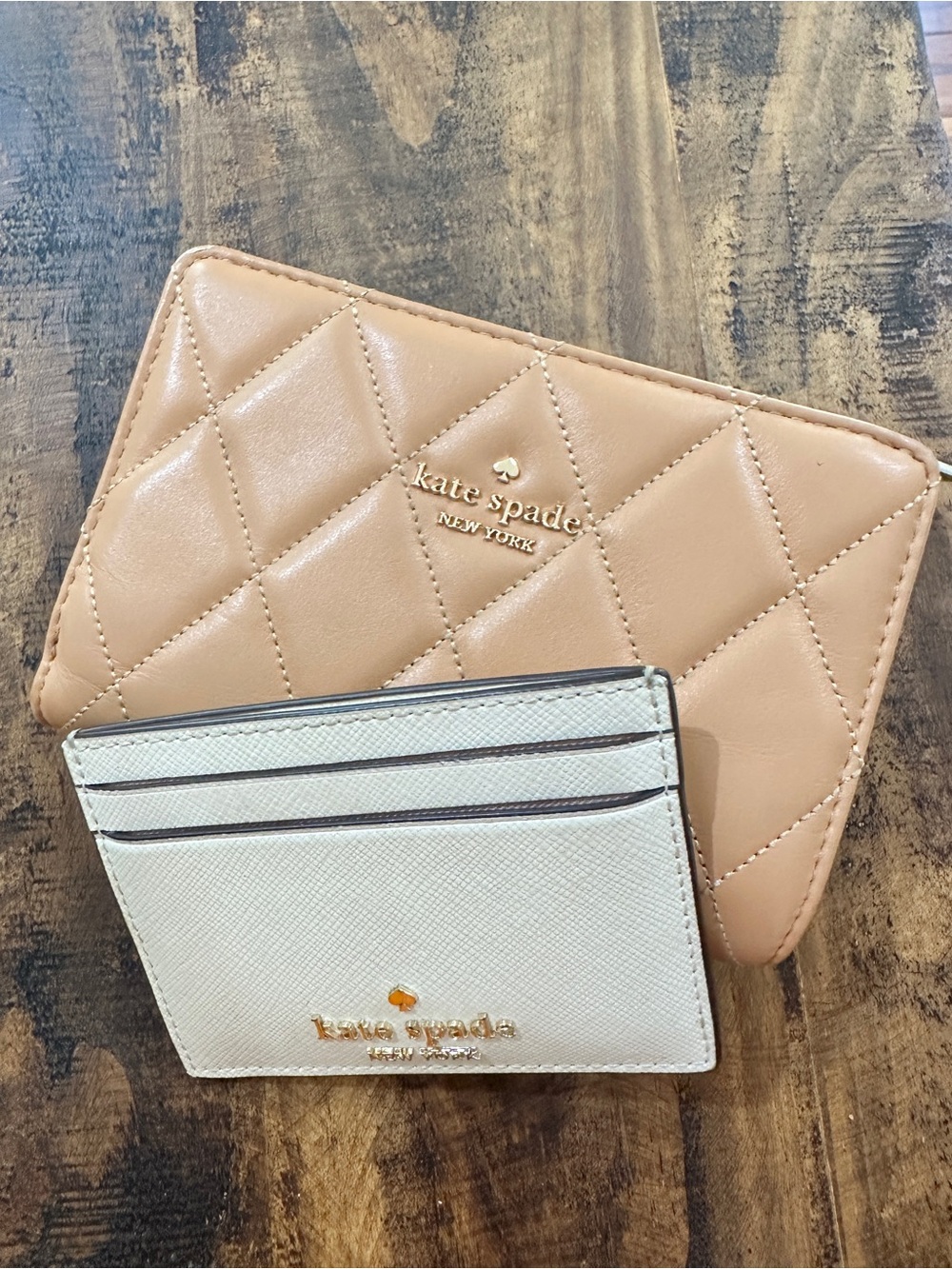 Kate Spade New York Mini Snap Wallet with Zipper & Card Holder Selling As A Set